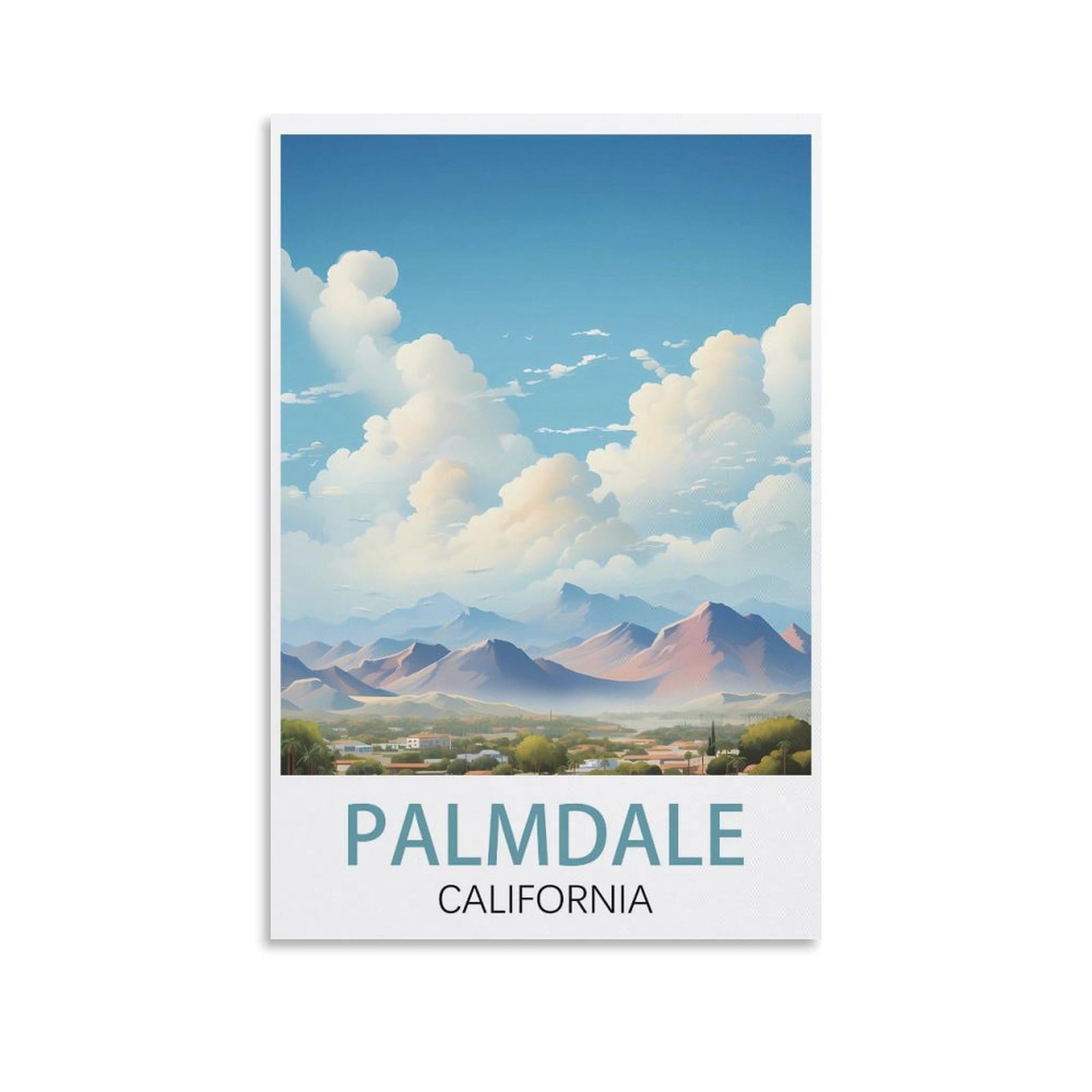 EZMLFA 5D Diamond Painting Kits for Adults,Palmdale Californias,DIY Full Round Drill Diamond Dot Gem Art Kits for Adults,Crafts for Decor 40x50cm
