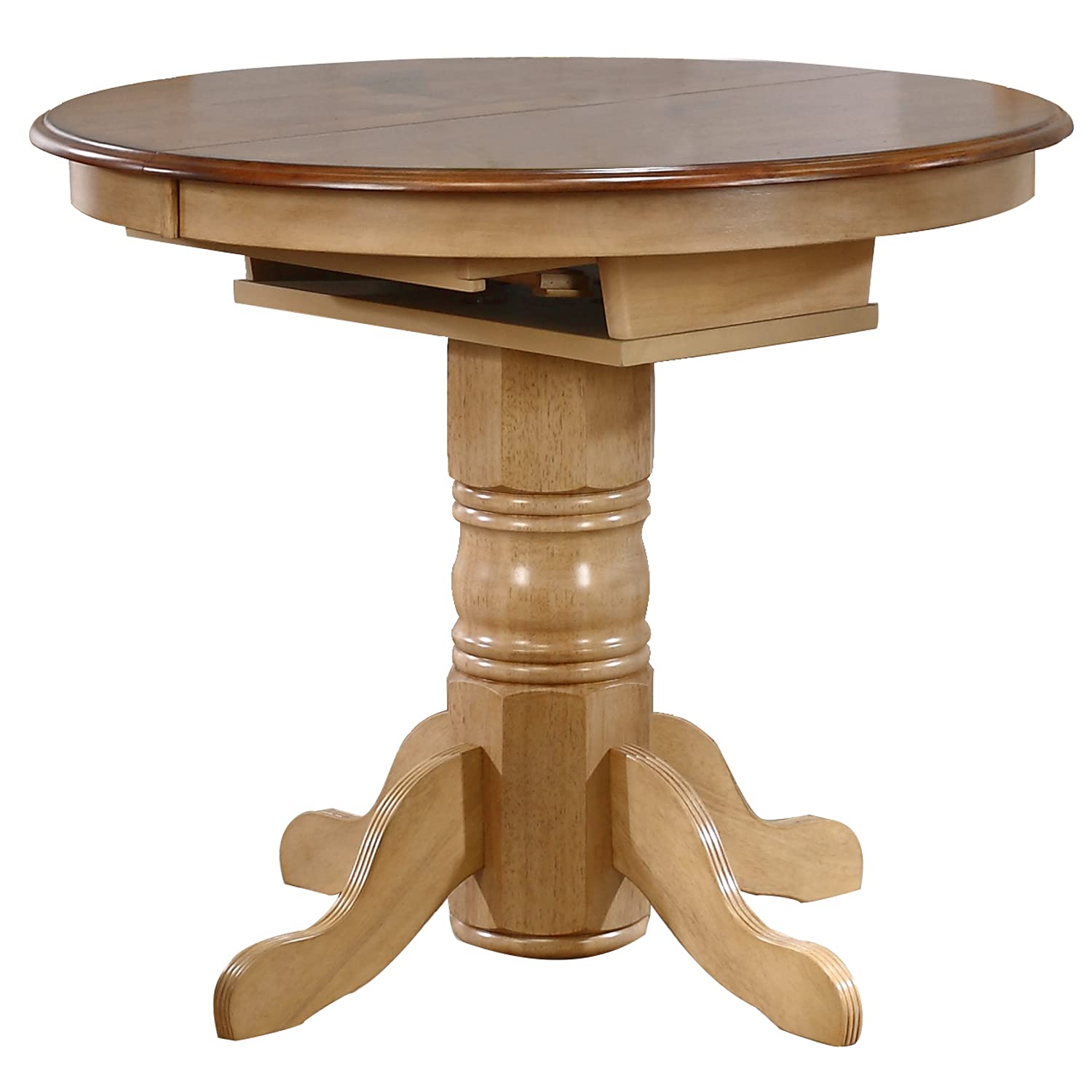 Sunset Trading Brook Pub Table Set, Two tone wheat and pecan