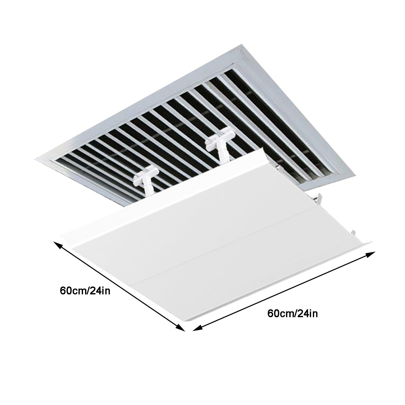 Deflettore per Bocchette dell'Aria a Soffitto, Deflettore Quadrato per Condizionatore, Deflettore per Bocchette Centrali dell'Aria(60x60cm/24x24in)