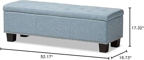 Miniatura 3 de Baxton Studio Hannah - Banco otomano tapizado moderno y contemporáneo con botones, color gris oscuro