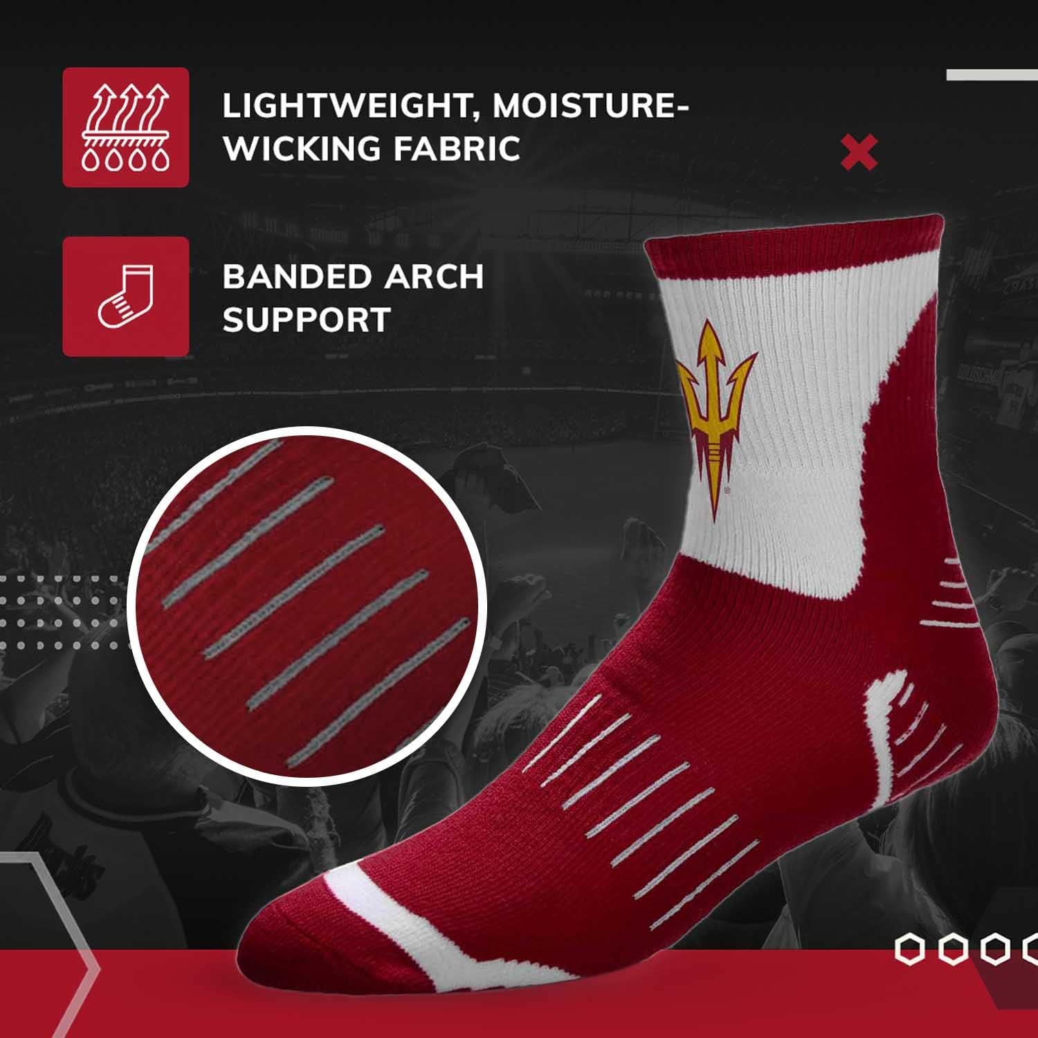 For Bare Feet NCAA Youth Surge Team Mascot Quarter Socks - All Weather Performance - Girls & Boys - Enhance your Footwear - Image 6