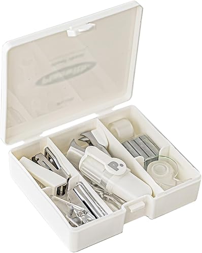 Miniatura 8 de Engrapadora pequeña, engrapadora portátil de escritorio de oficina, grapadora para niños con tijeras y removedor de grapas, pequeña grapadora en