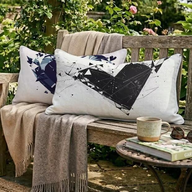 Housses de coussin extérieur en lin avec fermeture éclair invisible - 3
