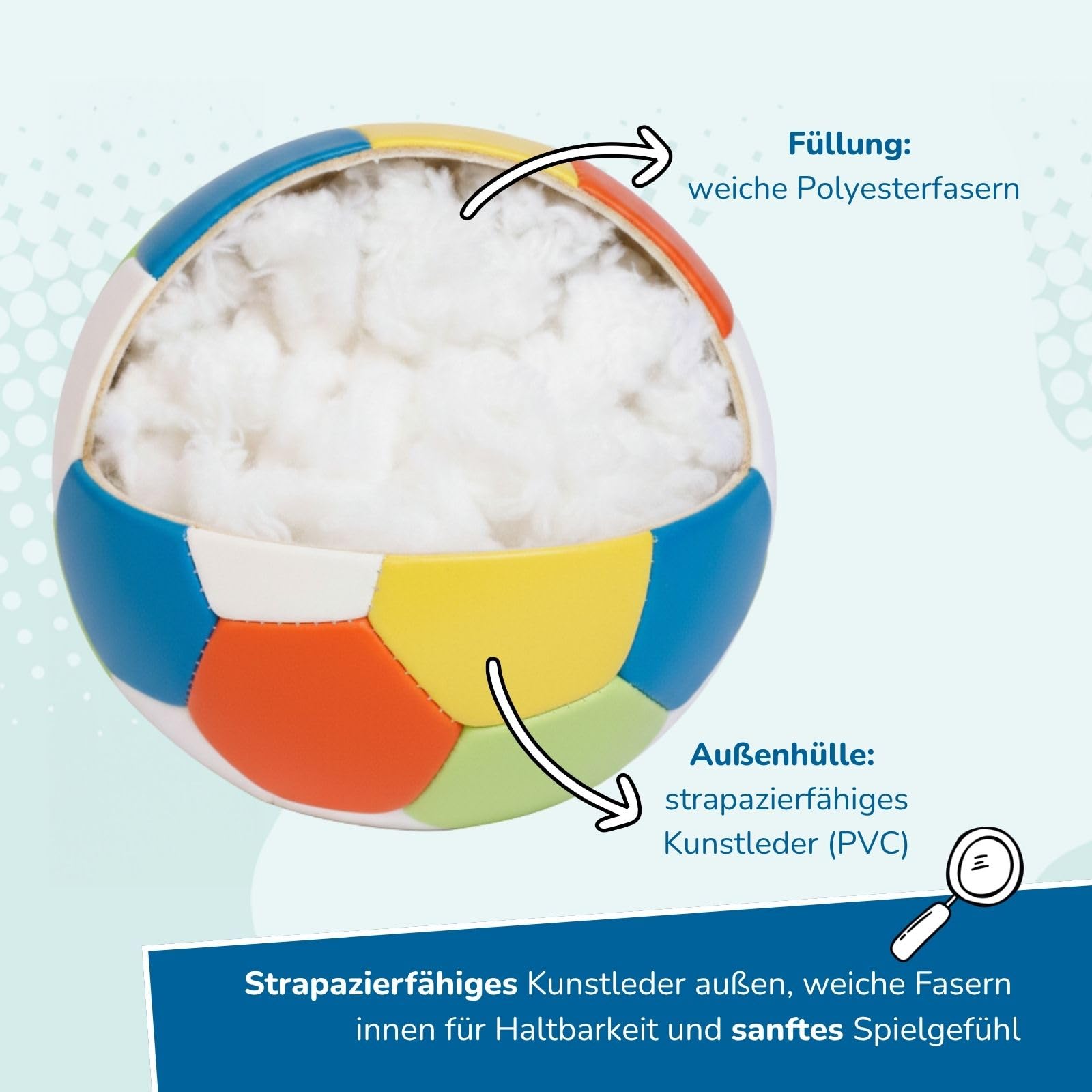 alldoro Softball Ø 18 cm, Schaumstoffball, Indoor & Outdoor, Spielzeug | ideal als Geschenk für Kinder, sorgt für Spielspaß, Extra weiche Schaumstoff-Fußbälle für Kinder ab 0 Jahren