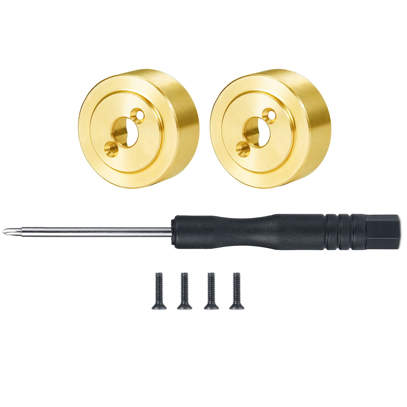 RC-Hub 2Pcs Brass Wheel Hex Adapter Rear Cup Balance Weight with Screwdriver for 1/24 AXIAL SCX24 AXI90081 AXI00001 AXI00002 RC Crawler Car
