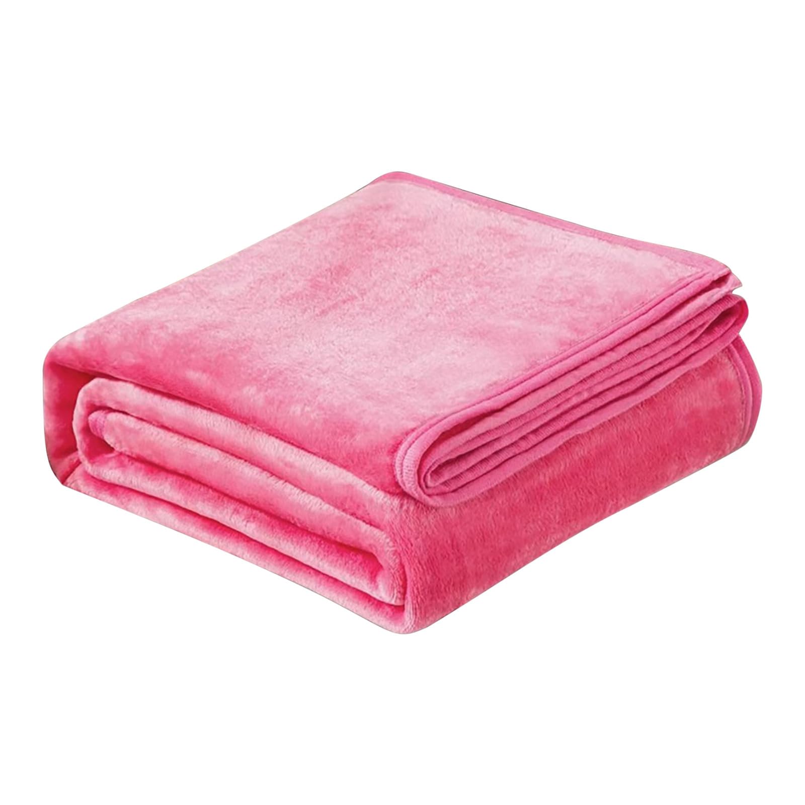 Flannel Sherpa Fleece Blanket, Bed Blankets and Throws, Soft Luxury Throws for Bed and Couch, Christmas Throw,0- Hot Pink,180x200cm