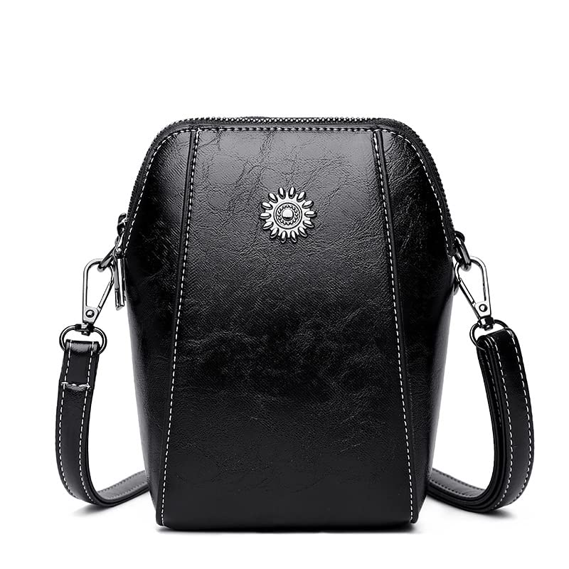 All-match Vertical Cellphone Bag, Crossbody Leather Shoulder Bags and Clutches, Women Crossbody Handbags Retro Messenger Bag