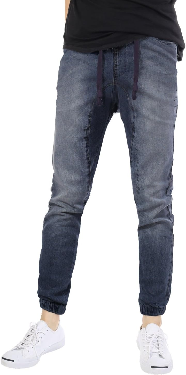 Men's Slim-Fit Twill Drop-Crotch Jogger Pants
