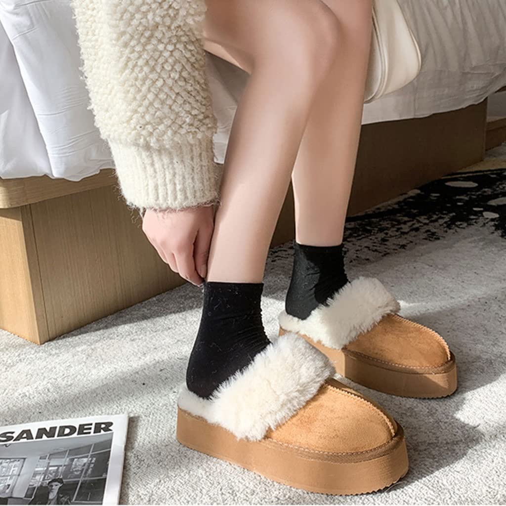 HSQMA Pantofole da Donna, Invernali Ciabatte Pelose Pantofole Pelliccia Comode Morbido Antiscivolo,Inverno Caldo Soffice Pelliccia Ciabatte da Casa Memory Foam Gomma Antiscivolo