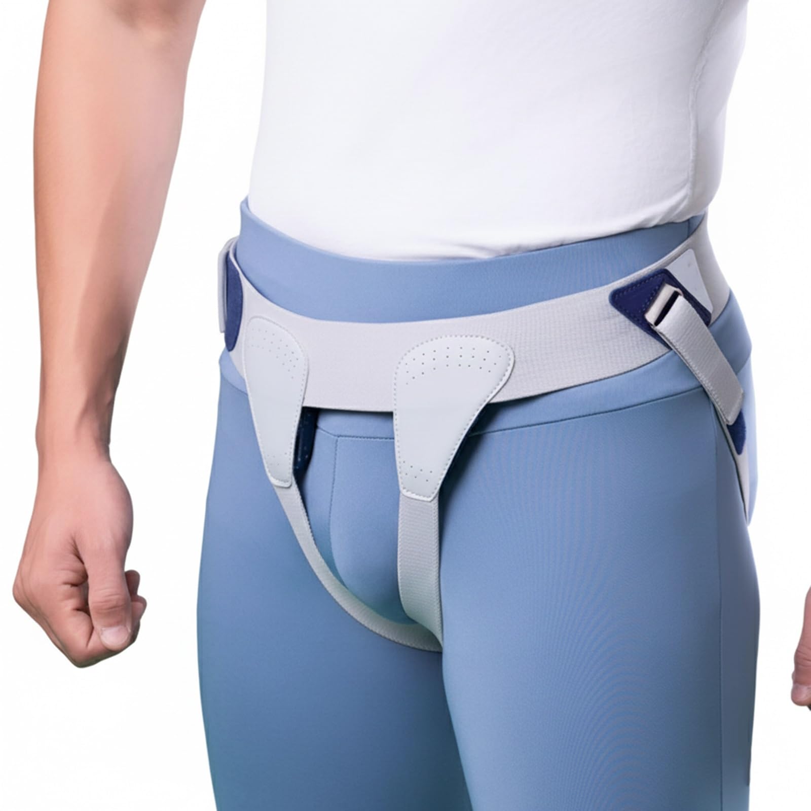 Leistenbruchgürtel für Männer und Frauen, Leistenbruchband für Männer mit 4 Druckpolstern, Einfach Anzulegen und Anzupassen, für Links und Rechts Geeignet(XL)