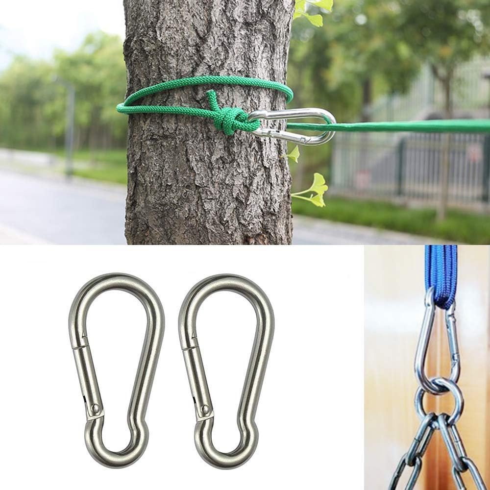 Large Spring Snap Hook Carabiner, 304 Stainless Steel Heavy Duty Carabiners Clip, Stainless Steel Spring Snaps Hooks Carabiners Outdoor - Image 4
