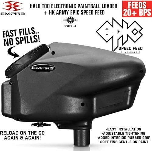 Miniatura 3 de Maddog Empire Halo Too - Cargador electrónico de paintball con alimentación épica de velocidad HK Army y tanque de paintball HPA paquete de
