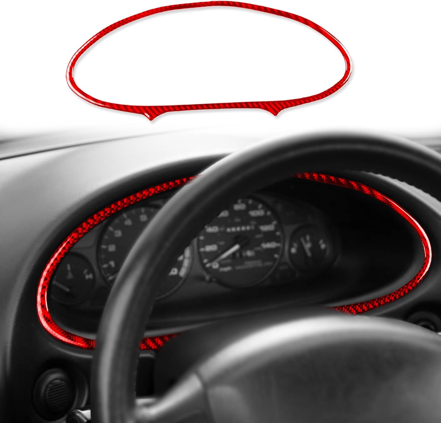 Car Red Carbon Fiber Accessories Dashboard Bezel Protective Cover Sticker Compatible with Acura Integra 1994 1995 1996 1997 1998 1999 2000 2001