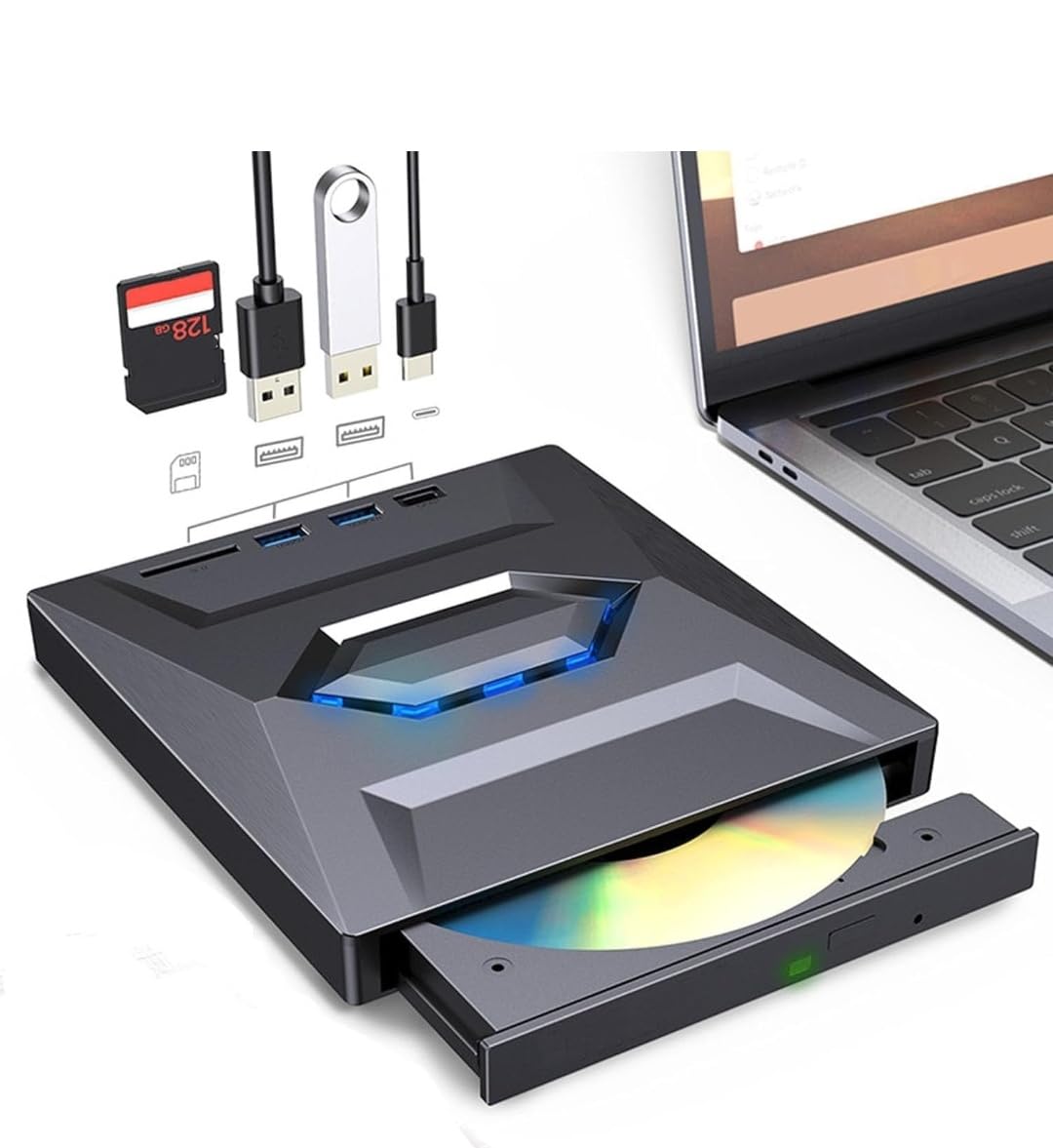 DVD Writer/External DVD- cd Writer/Optical Drive/USB DVD Writer/Type c DVD Writer with USB and Card Slot. (B0CYXR76LT) Amazon Price History, Amazon Price Tracker
