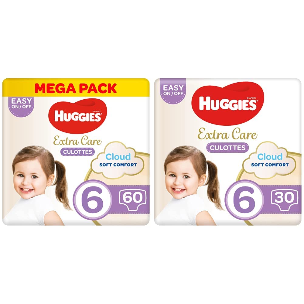 Extra Care Pants - Size 6, Mega Pack, 15-25 Kg, 60 Diaper Pants & Extra Care Diaper Pants Size 6 15-25kg 30pcs