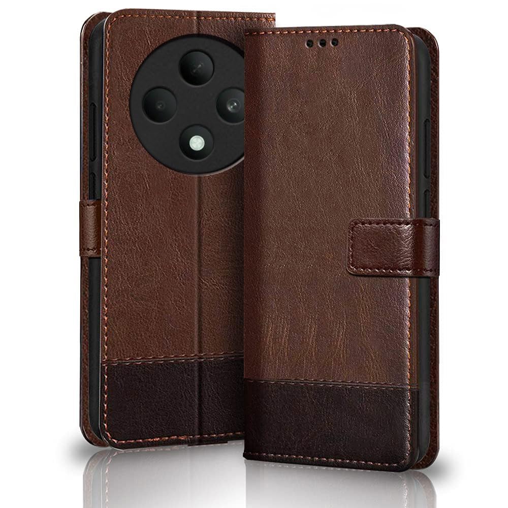 TheGiftKart Flip Back Cover Case for Oppo F27 5G | Dual-Color Leather Finish | Inbuilt Stand & Pockets | Wallet Style Flip Back Case Cover for Oppo F27 5G (Faux Leather, Brown & Coffee) (B0DFM2WKX5) Amazon Price History, Amazon Price Tracker