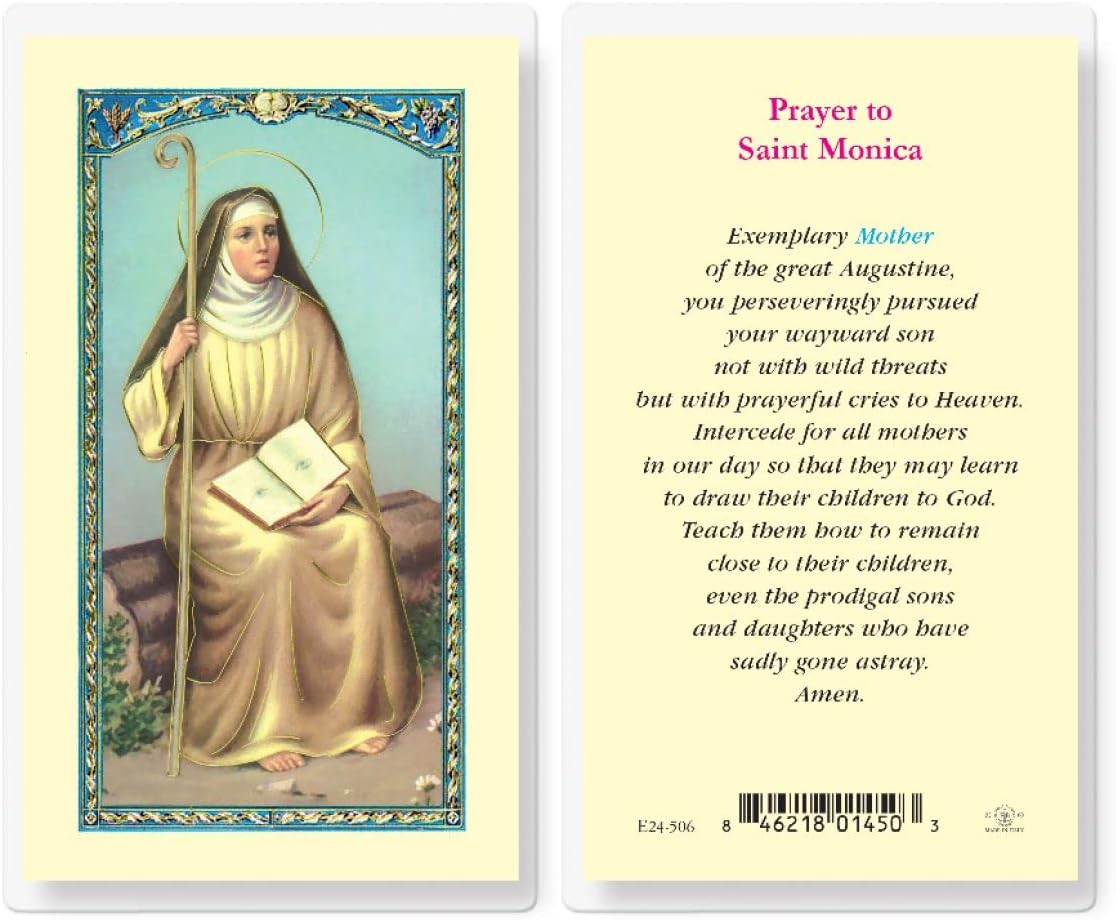 Generic Prayer to St. Monica Laminated Holy Cards, 25-Count Value Pack
