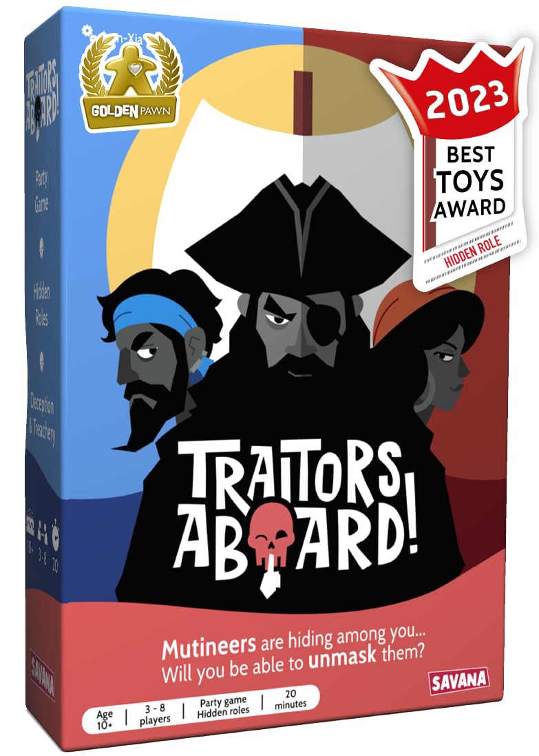 SAVANA Traitors Aboard - Award Winning Secret Identity Party Game - Fun, Strategy and Betrayal | Easy to Learn, 15-Minute Round | Popular Games for 3-8 Players | Family Card Game - Ages 10+