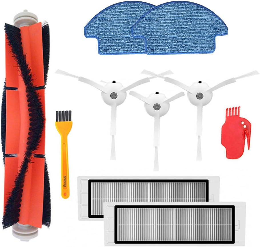 Accessories for Xiaomi MI Robot mijia Robot roborock s50 s51 Vacuum Cleaner Part Kit mijia Side Brush HEPA Filter Main Brush Cleaning Tool Mop Cloths with Magic Paste
