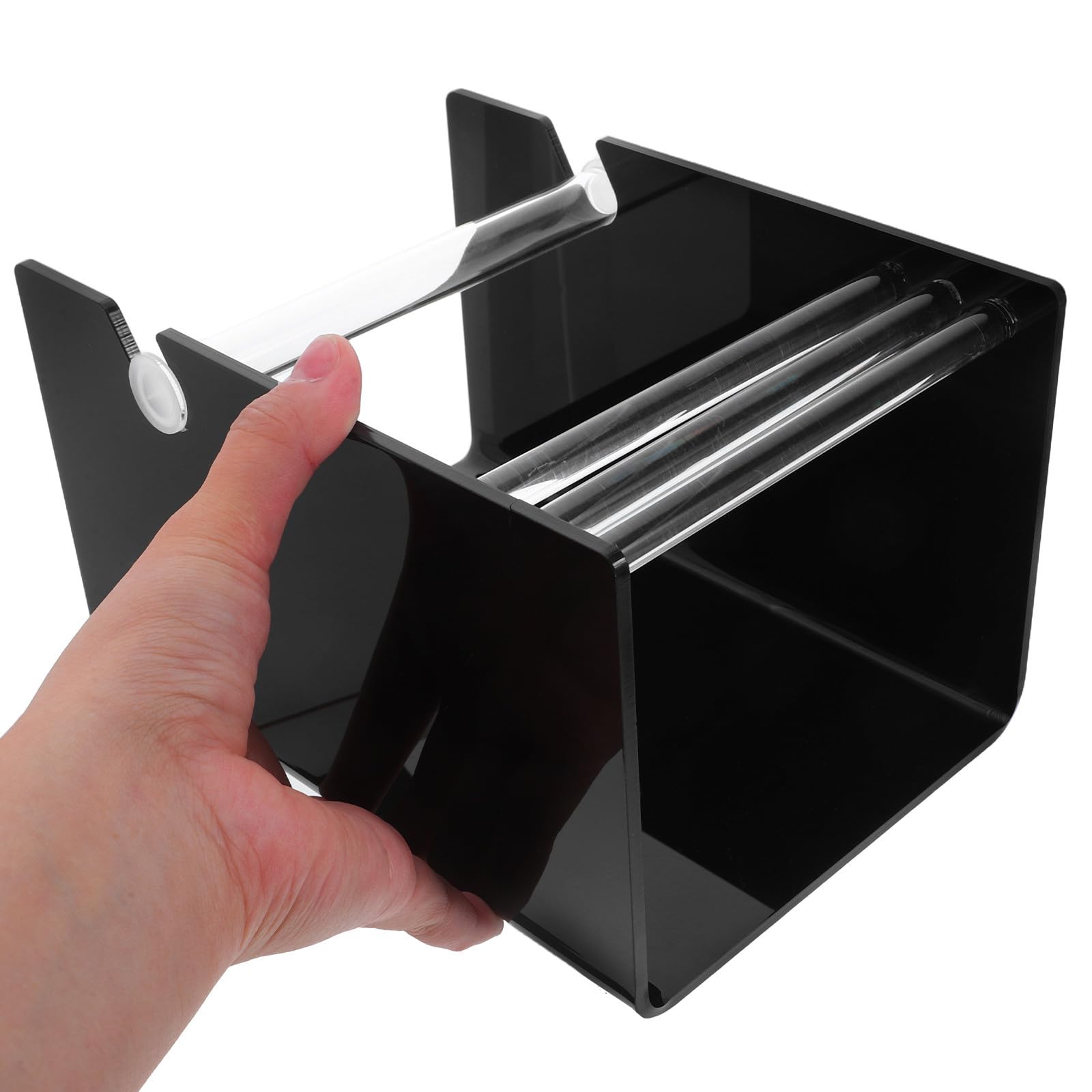 Abaodam Support pour Rouleau D'autocollants en Acrylique pour 3 Disques Distributeur D'étiquettes Réglable, Organiseur de Rangement pour Écoles et Restaurants