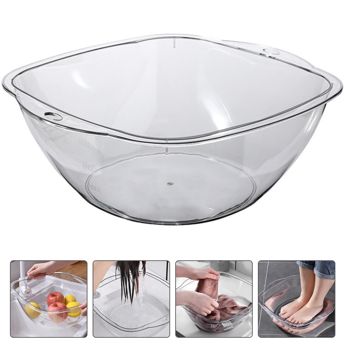Homoyoyo Lavabo de Plástico Transparente Multipropósito y Resistente para Salón y Hogar, Adecuado para Limpieza Facial y Cuidado Personal Diario