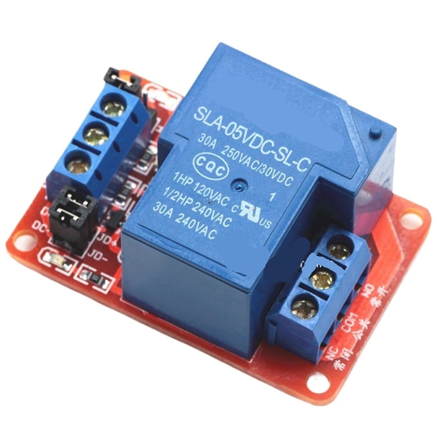 5V 30A 1-Channel Relay Module with Optocoupler H/L Level Triger