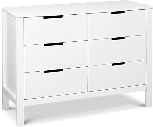 Carters by DaVinci Cómoda Colby de 6 cajones en color blanco gris, Gris y blanco, Azul Marino, natural lavado., Blanco