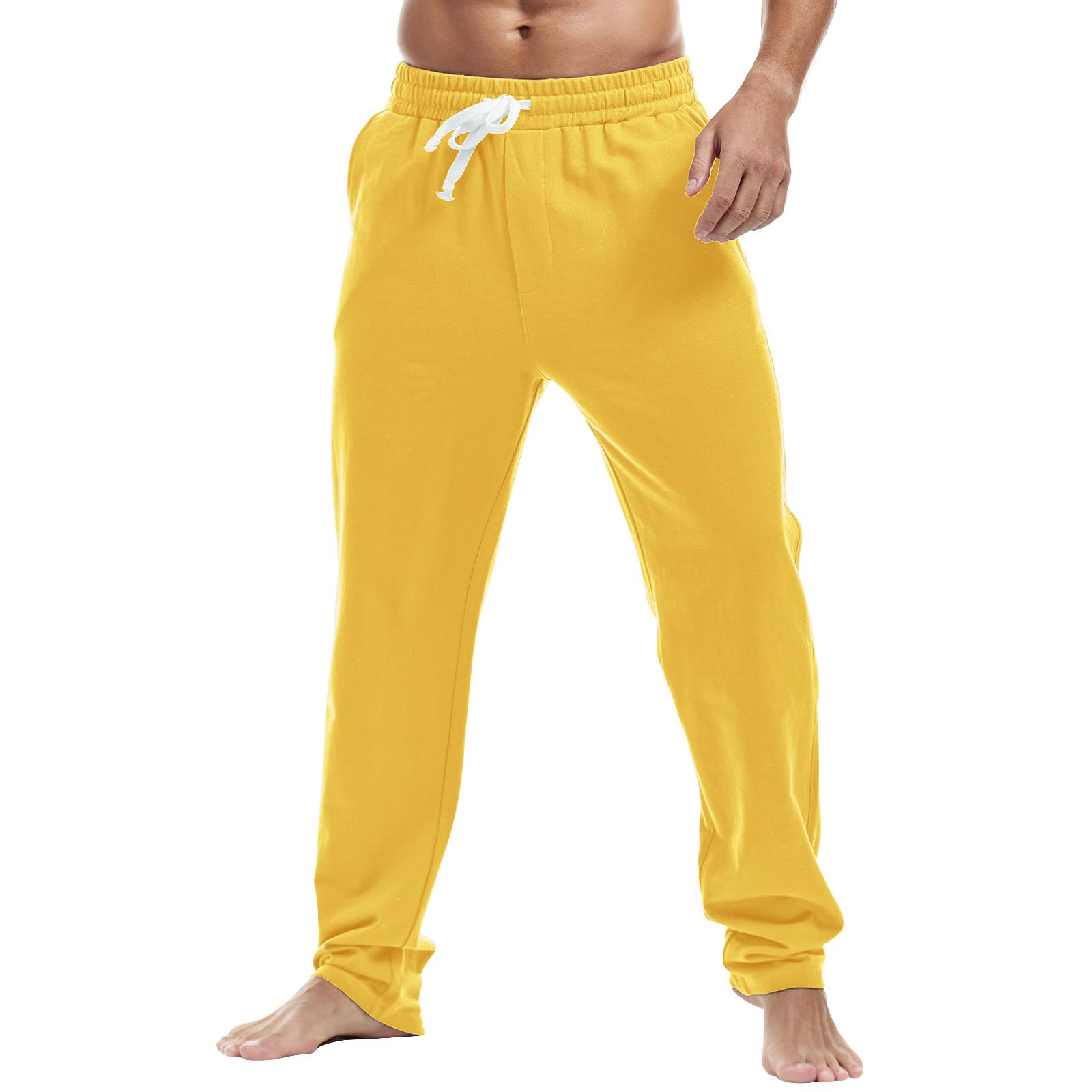 Amy Coulee Pantalon de jogging pour homme en coton pour course à pied, gym, pantalon de survêtement décontracté à jambe droite