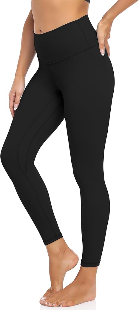 Colorfulkoala Women's Buttery Soft High Waisted Yoga Pants 7/8 Length Leggings(S, Black)
