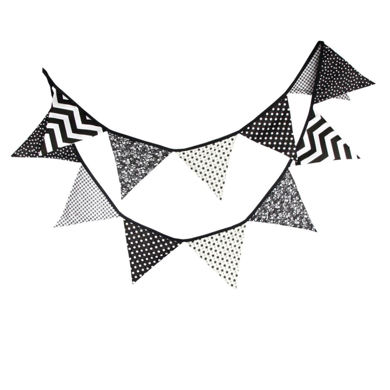 Cabilock 2 Pièces guirlande fanion triangle wedding decorations birthday decoration bannière fanion drapeau triangulaire guirlande de fanions en tissu de coton banderole banderole bruant