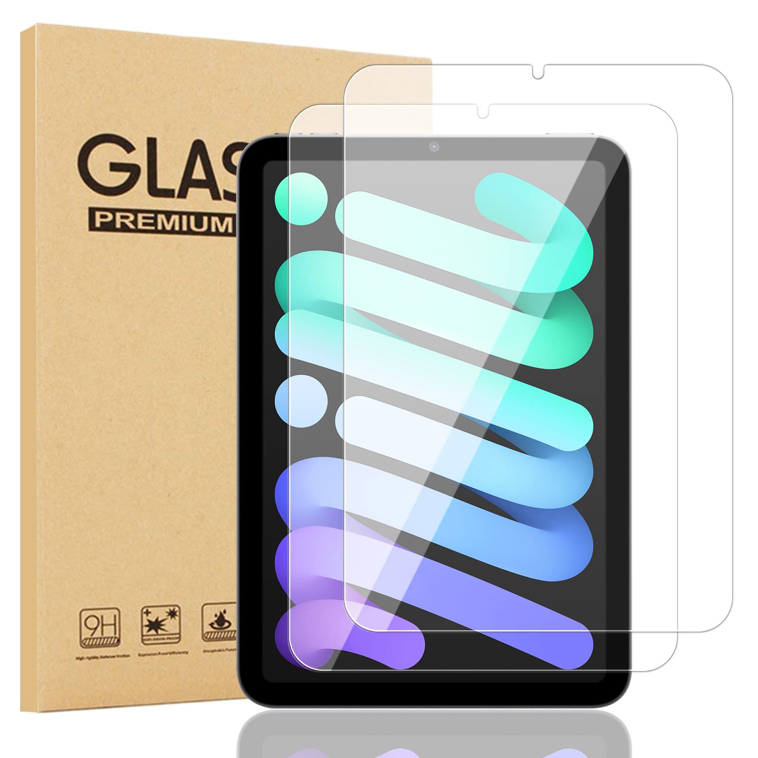avakot 2 Pack New Screen Protector for iPad Mini 7 8.3 Inch 2024 | Clear Tempered Glass Film for iPad Mini 7th/6th Gen | Anti-Scratch Sensitive Screen Protector for iPad Mini 6