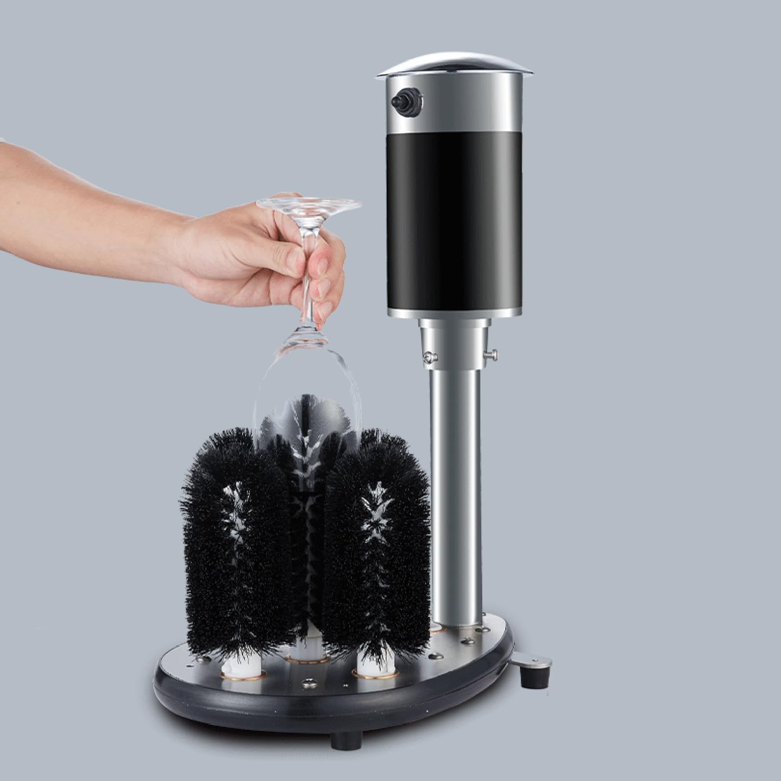 Lavadora Tazas AutomáTica (Motor Resistente Al Agua), Funciona Forma Continua Durante 2 A 3 Horas, 5 Cepillos Desmontables, Limpiador De CristaleríA Profesional, Para Bares Y CafeteríAs