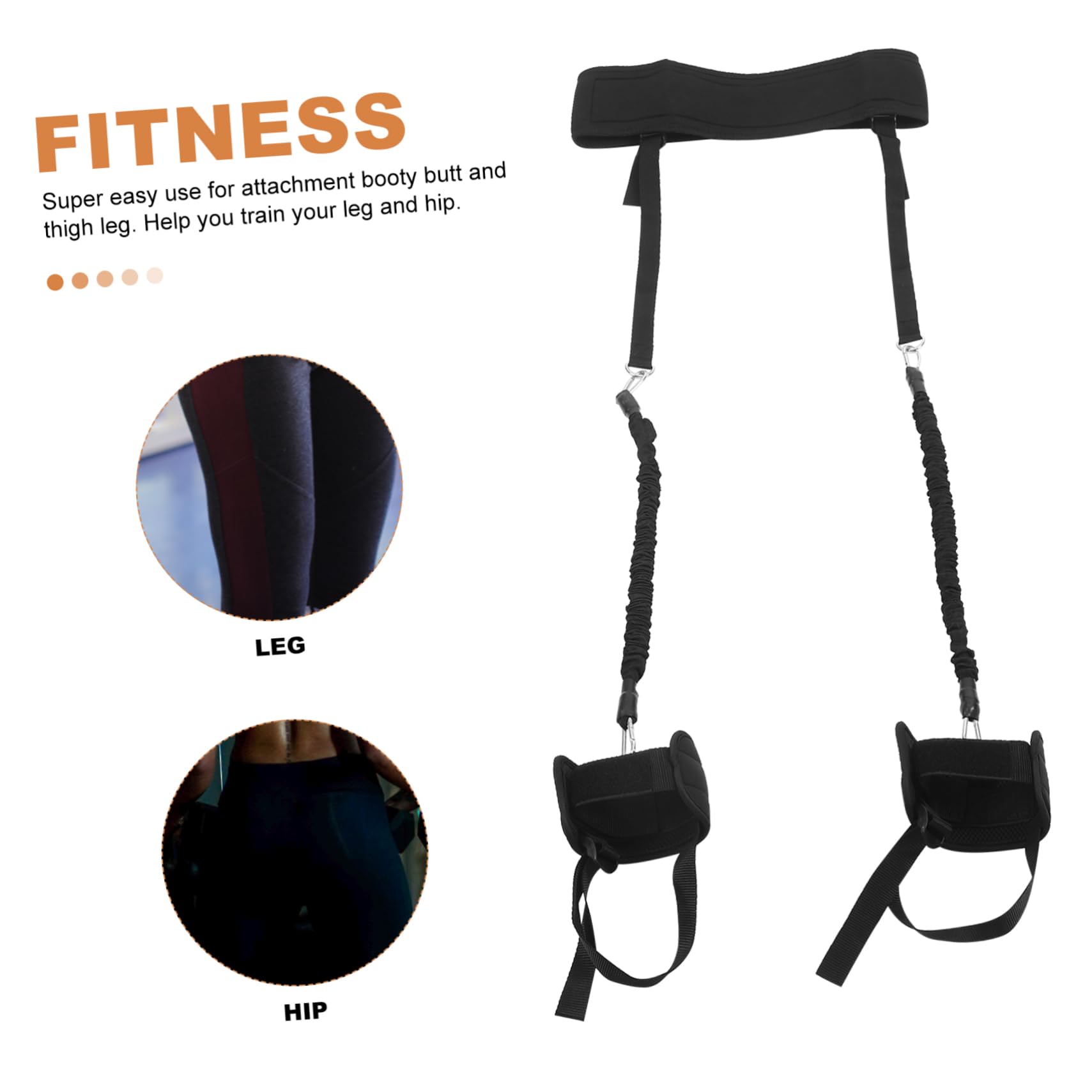 Set di Bande Elastiche di Resistenza Fitness per Allenamento | Cavigliere da Allenamento Portatili, Tessuto a Griglia Nero, per Casa e Vacanza