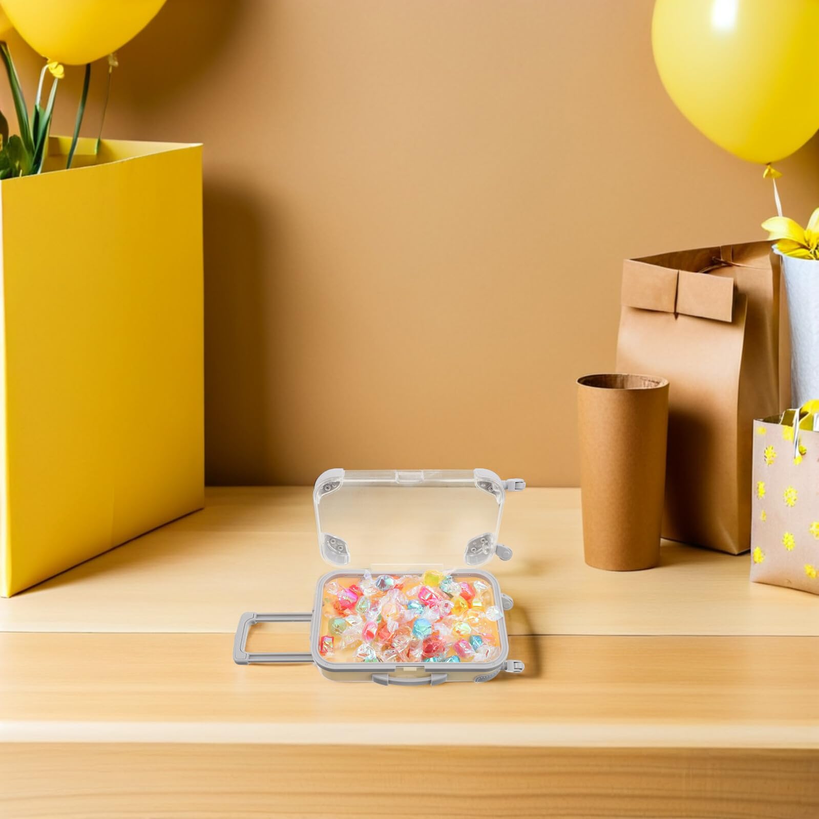 DECORNIJIA 10stücke Kleine Koffer-requisite aus Kunststoff Mini-trolley-geschenkboxen für Süßigkeiten Partyzubehör und Aufbewahrungsboxen Dekorative Koffer-erinnerungsboxen für Hochzeiten