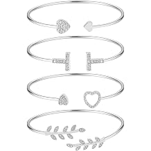 Women Bangle Bracelet Set Open Adjustable Cuff Bracelet Wire Stackable Wrap Jewelry