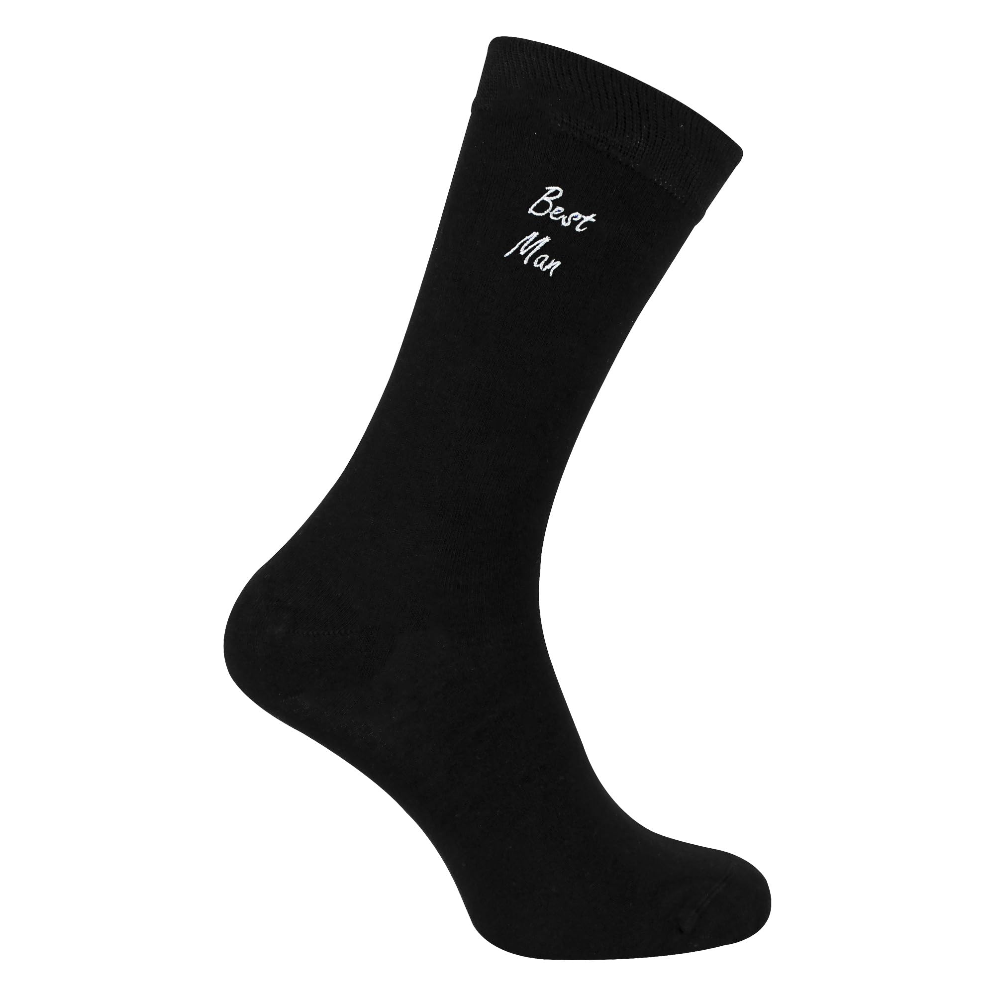 Sock Snob Men's Best Man (Black) - Wedding Socks For Groom Groomsman Best Man Father Of The Groom And Bride (6-11, )