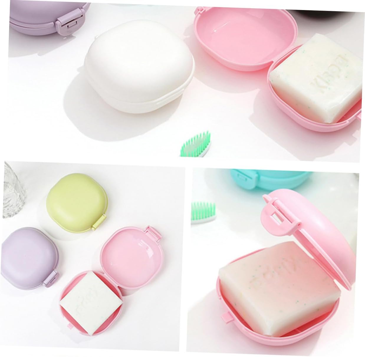 5Pcs Leakproof Travel Soap Case Set Portable Plastic Soap Box Lid for Outdoor Hiking Camping Gym and Vacation