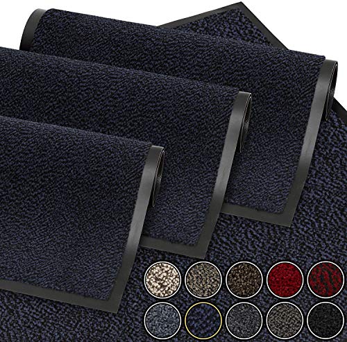 GadHome Felpudo de Entrada, Azul 40x60 cm |Alfombra Exterior para Puerta, Impermeable, Lavable para Atrapar Suciedad para Recibidor|Alfombrilla Antideslizante, Pasillo, Cocina, Dormitorio