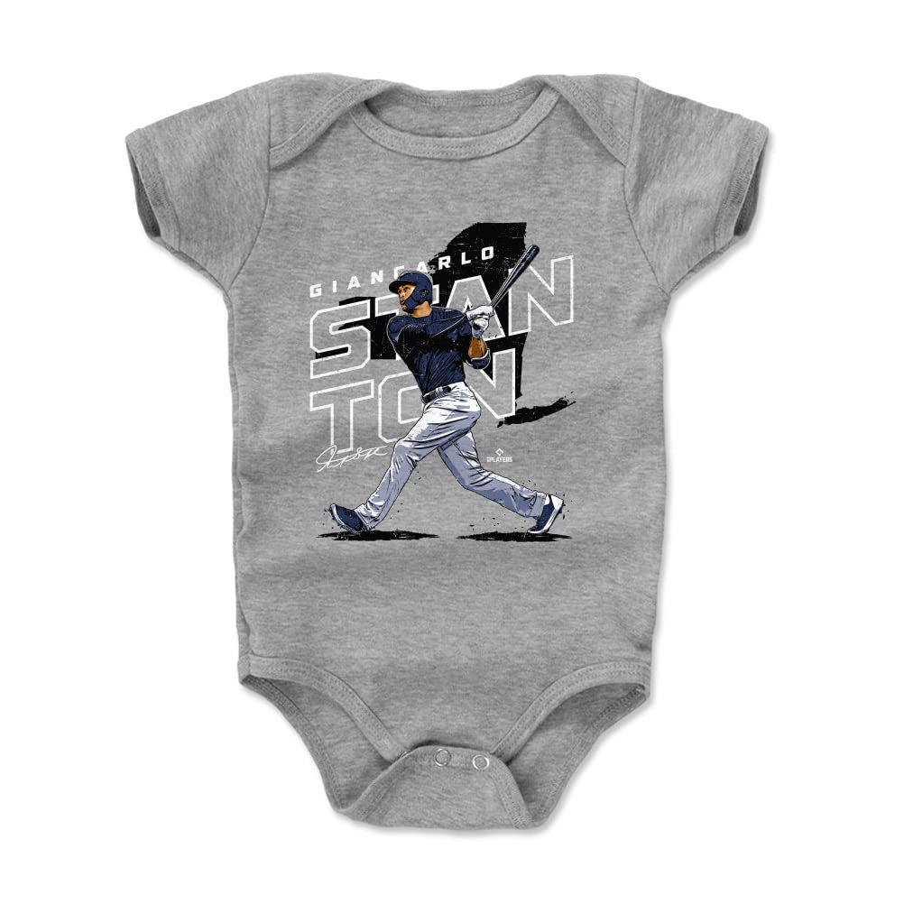 500 LEVEL Giancarlo Stanton Baby Infant One Piece Bodysuit (6-12 Months, Heather Gray) - Giancarlo Stanton Player Map K WHT