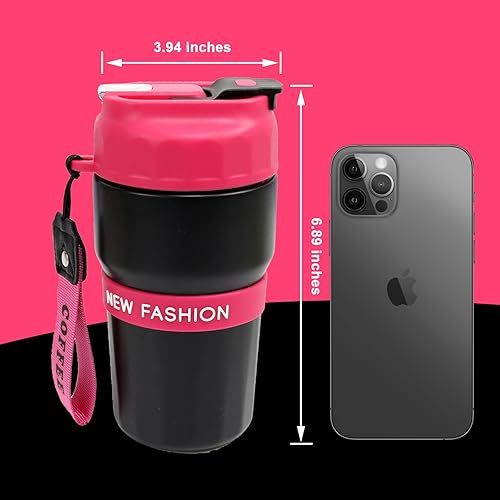 Miniatura 2 de Vaso térmico magnético aislado, taza de viaje de acero inoxidable 2 en 1 para té y café, botella de agua a prueba de fugas de 16 oz16.2 fl oz con