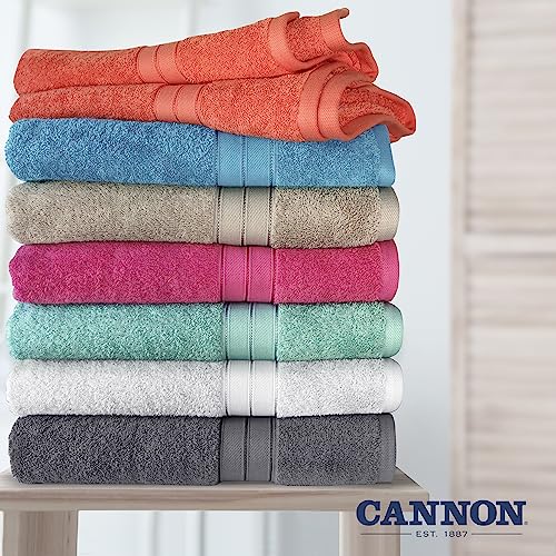 Cannon 70% Cotton 30% Bamboo Hand Towels (18" L X 30" W), 550 Gsm, Super Absorbent, Breathable, Ultra Soft (2 Pack, Coral) #TOP3
