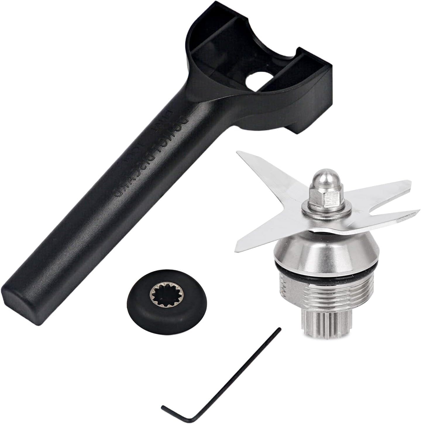 Lama di Ricambio Frullatore per Vitamix 64oz 32oz, Gruppo Lame in Acciaio Inox con Presa di Trascinamento e Chiave