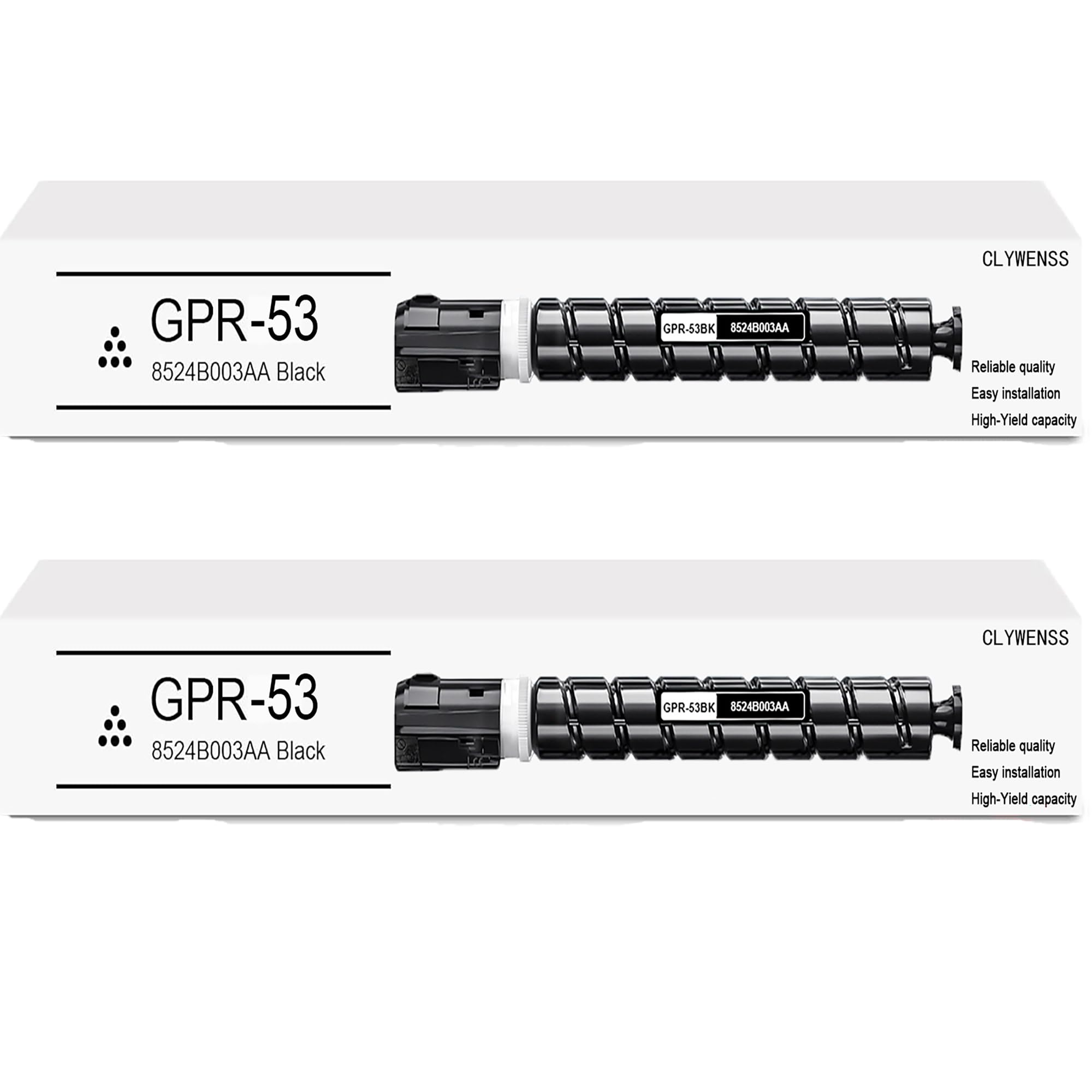 GPR53 GPR-53 High-Yield Toner Cartridge Replacement for Canon GPR-53 GPR53 8524B003AA for ImageRunner Advance iR-ADV C3020 C3320 C3325 C3330 C3520 C3525 C3530 Printer (2 Black)