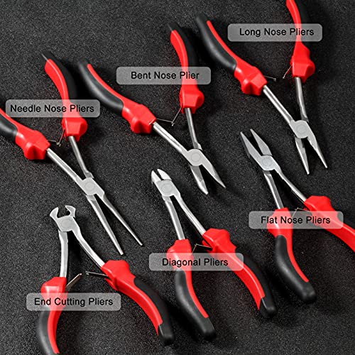 Image of Mini Long Reach Flat Nose Pliers Smooth Jaw 6.5-Inch Duckbill Pliers Long Reach Plier for Hard-to-Reach Areas, Jewelry Making Tool for Jewelry Making Wire Bending Straightening Wire