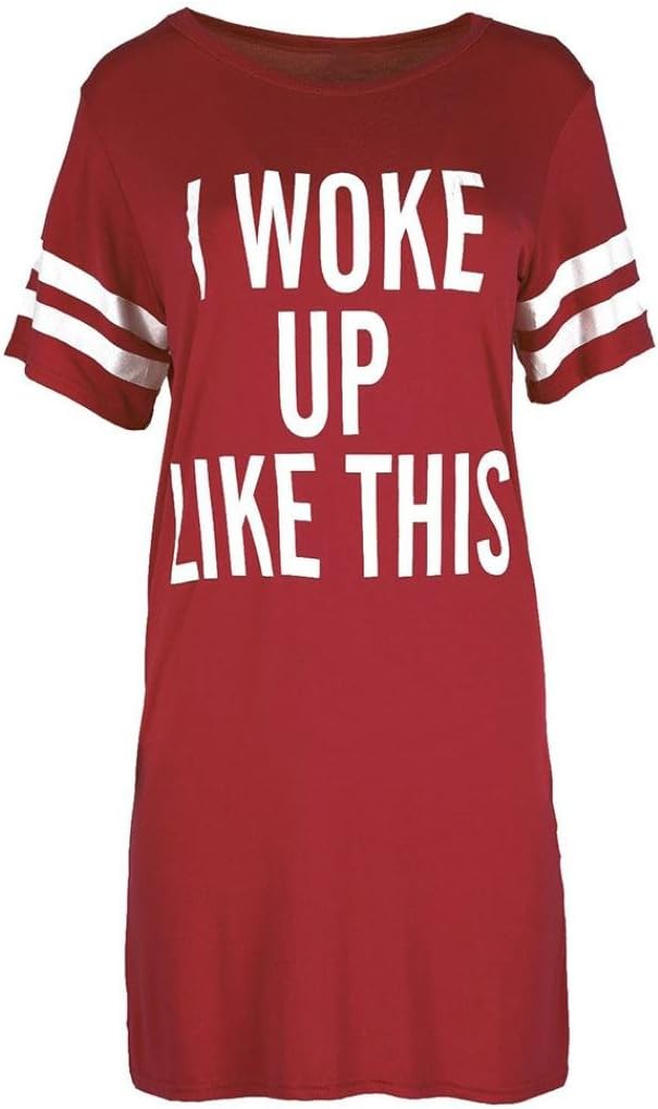Women Casual T-Shirt Dress, Beautyfine I Woke up Like This Baggy Tunic Dress