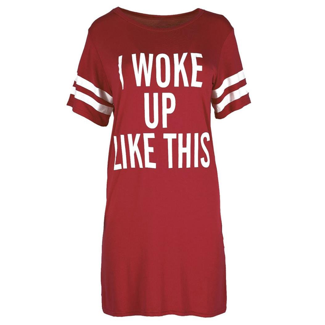 Women Casual T-Shirt Dress, Beautyfine I Woke up Like This Baggy Tunic Dress