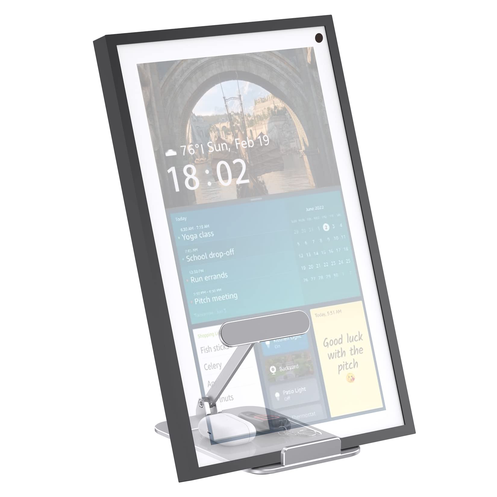 ITSHOM Tilt Stand, for Show 15 Smart Display, Ipads/Tablets, Made of Heavy-Duty Aluminum, Device Sit On It Without Mounting (Silver)