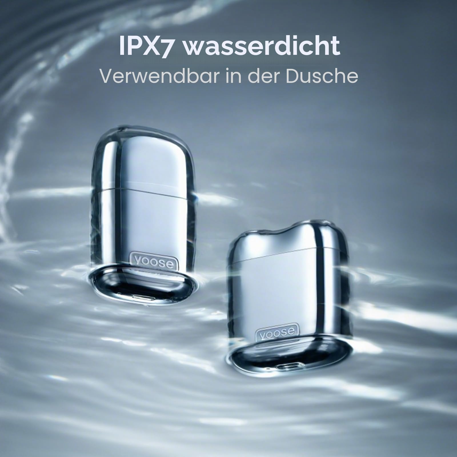 yoose MINI Rasierer und Nasenhaartrimmer, mit Superleisem Motor, Legierungsmaterial und IPX7 wasserdicht, yoose Pflegesets als idale Geschenk für Männer, Silber