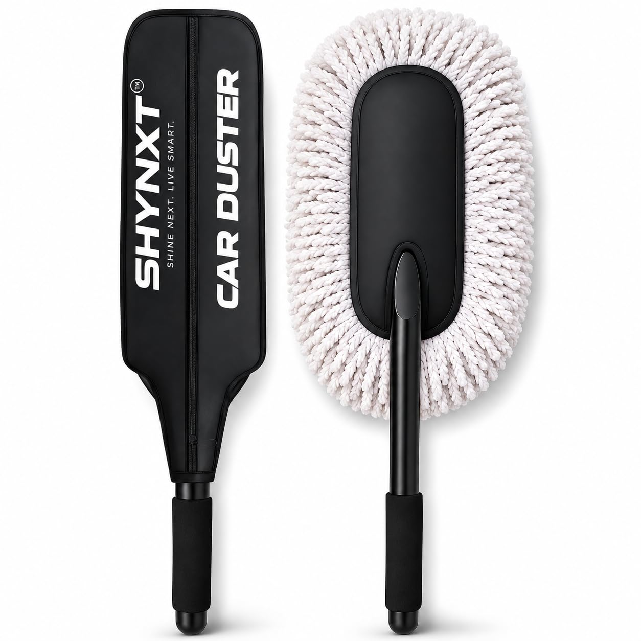 SHYNXT Wax Car Duster Microfiber Brush for Car Cleaning – Lint-Free & Scratch-Free Car Cleaning Brush Exterior with Long Handle | Car Cleaning Accessories, Car Duster Brush, Car Cleaner Brush-image-38