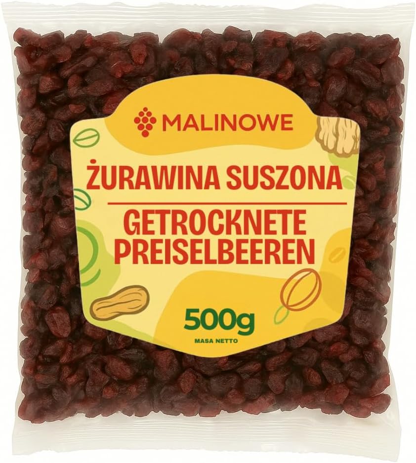 Malinowe ŻURAWINA 500g Suszona Cięta Wysoka Jakość